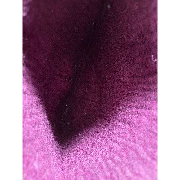 Handcrafted Wool Felt Tote Bag With Pom-Pom Accents - Purple - Picture 3 of 5